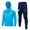 Brazilië Hoodie Trainings Sweatshirt Quarter-zip 2024-25 Blauwe - Kids